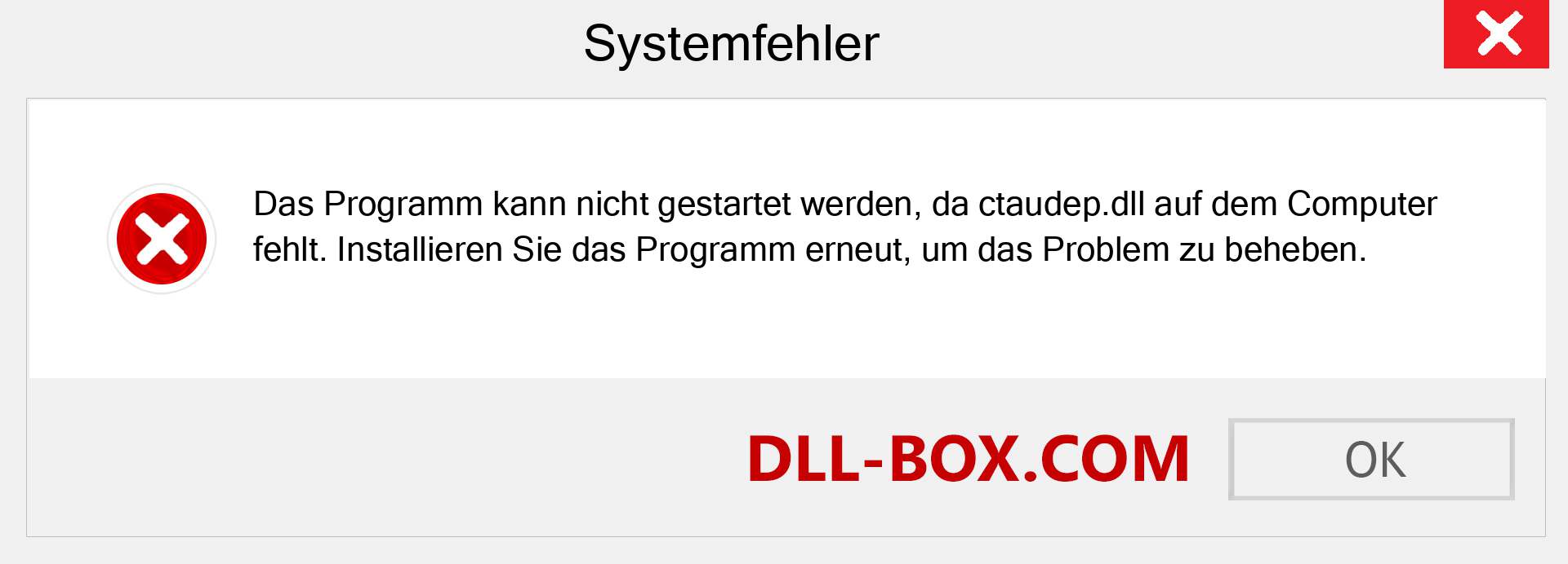 ctaudep.dll-Datei fehlt?. Download für Windows 7, 8, 10 - Fix ctaudep dll Missing Error unter Windows, Fotos, Bildern